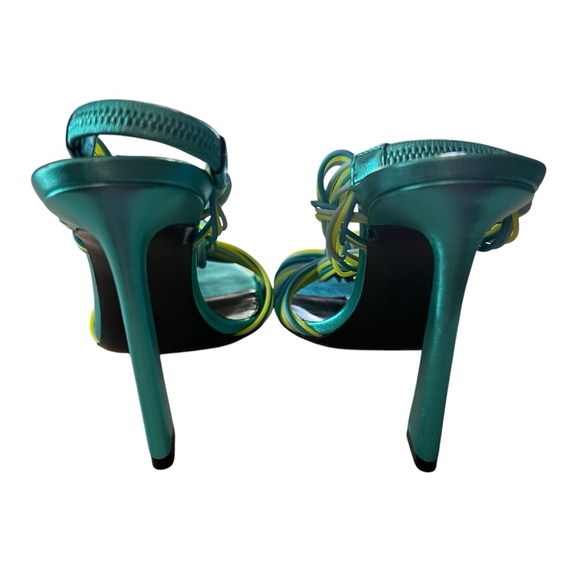 Saint Laurent Pool 105  Multi Strap High Heel Slingback Sandals EU 37.5  US 7.5 - Picture 8 of 11